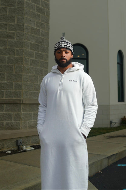 White Athletic Fleece Thobe