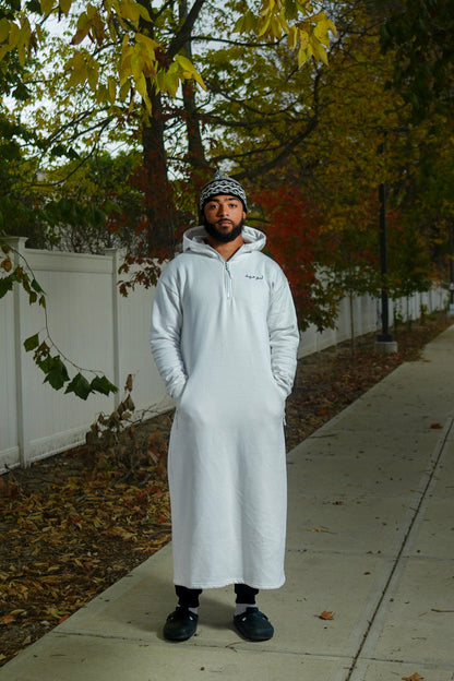 White Athletic Fleece Thobe